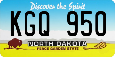ND license plate KGQ950