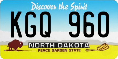 ND license plate KGQ960