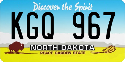 ND license plate KGQ967