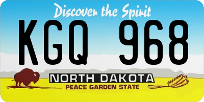 ND license plate KGQ968