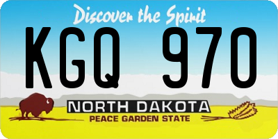 ND license plate KGQ970