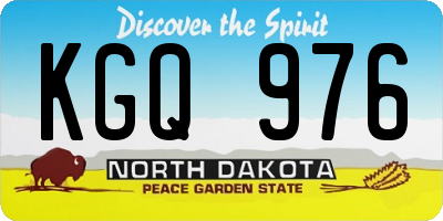 ND license plate KGQ976