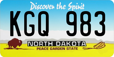 ND license plate KGQ983
