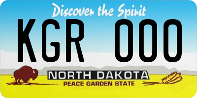 ND license plate KGR000