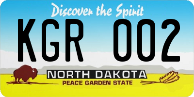 ND license plate KGR002
