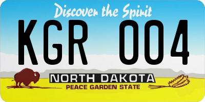 ND license plate KGR004