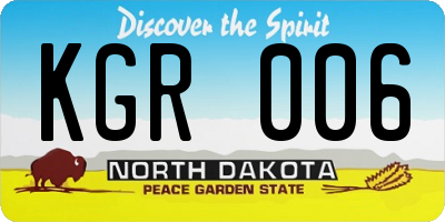 ND license plate KGR006