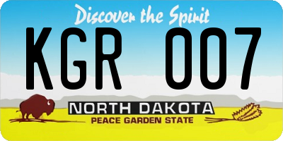 ND license plate KGR007