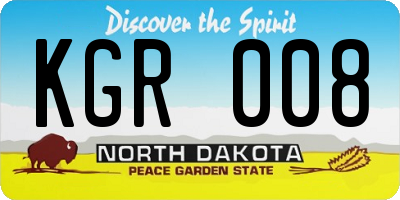 ND license plate KGR008