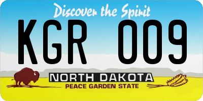 ND license plate KGR009