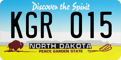 ND license plate KGR015