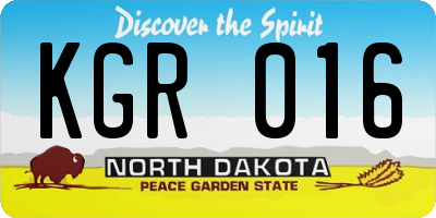 ND license plate KGR016