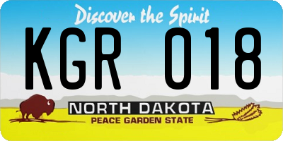 ND license plate KGR018