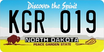 ND license plate KGR019