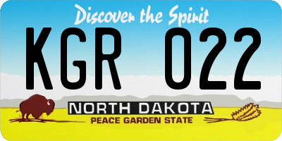 ND license plate KGR022