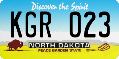 ND license plate KGR023