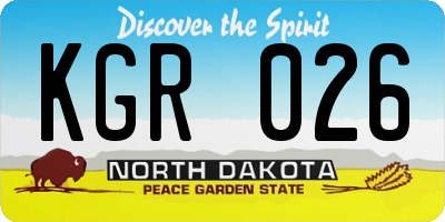 ND license plate KGR026