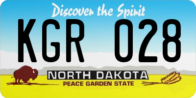 ND license plate KGR028