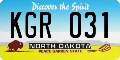 ND license plate KGR031