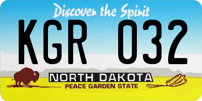 ND license plate KGR032