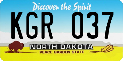 ND license plate KGR037