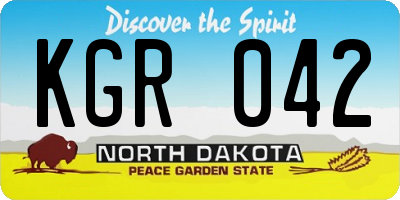 ND license plate KGR042