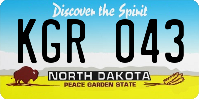 ND license plate KGR043