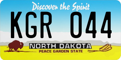 ND license plate KGR044