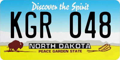 ND license plate KGR048