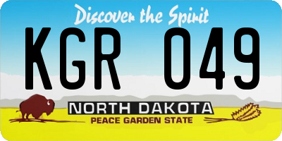ND license plate KGR049