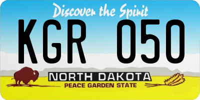 ND license plate KGR050