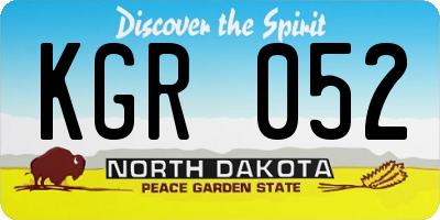 ND license plate KGR052