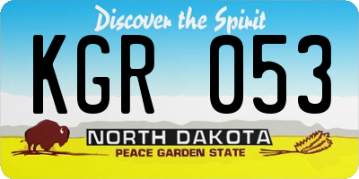 ND license plate KGR053