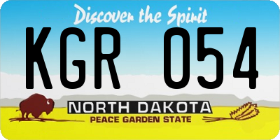 ND license plate KGR054