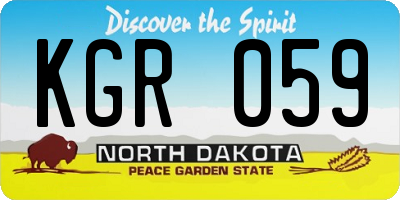 ND license plate KGR059