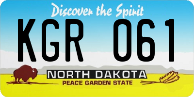 ND license plate KGR061