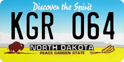 ND license plate KGR064