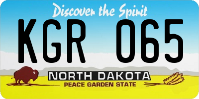 ND license plate KGR065