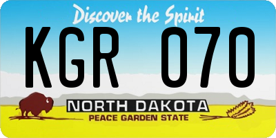 ND license plate KGR070