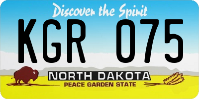 ND license plate KGR075