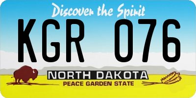 ND license plate KGR076