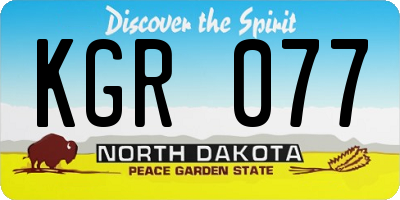 ND license plate KGR077