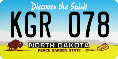 ND license plate KGR078