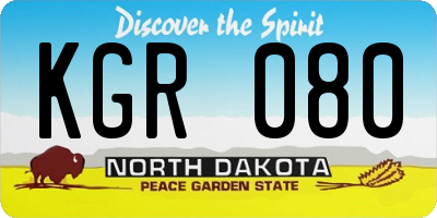 ND license plate KGR080