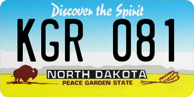 ND license plate KGR081