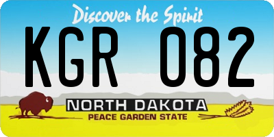 ND license plate KGR082