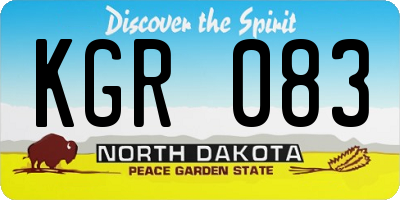 ND license plate KGR083