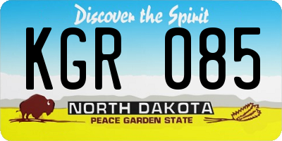 ND license plate KGR085