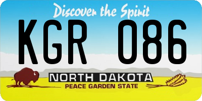 ND license plate KGR086