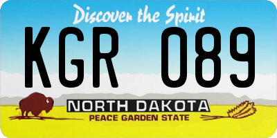 ND license plate KGR089